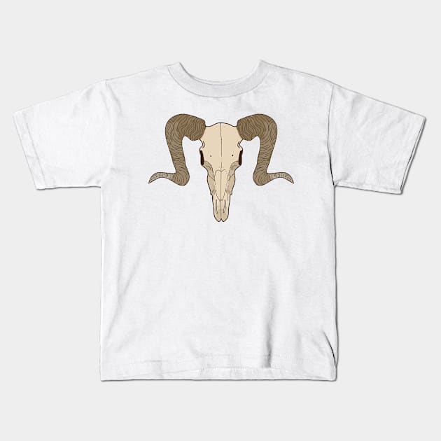 ram skull Kids T-Shirt by FronTheStore